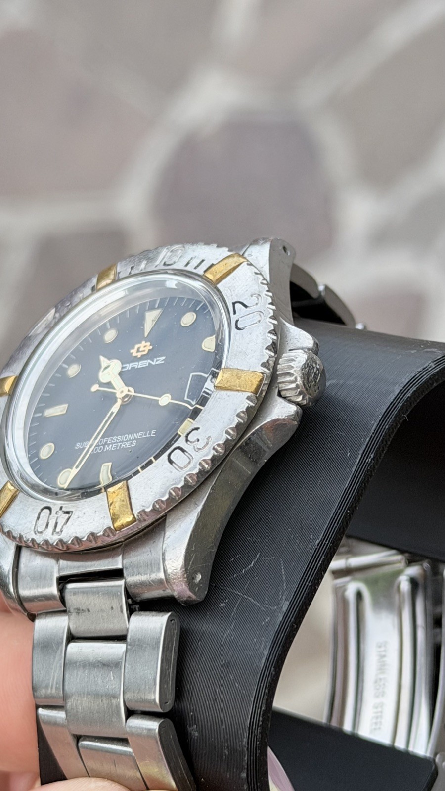 Lorenz 12286 Sub Professional Diver 200M Quartz ETA Steel 40mm