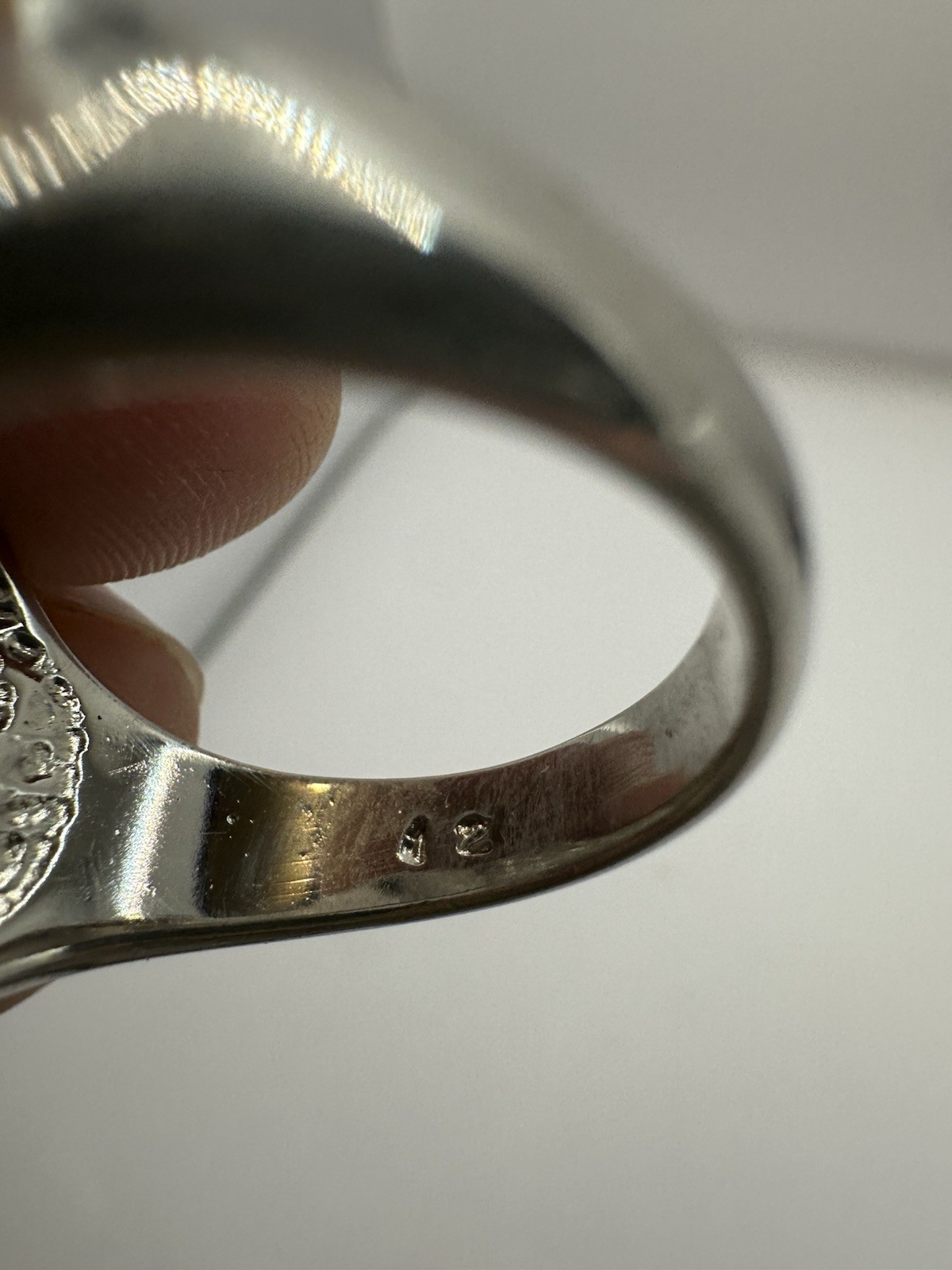 Russian “84” silver ring with turquoise inlay and eagle design. Size 12