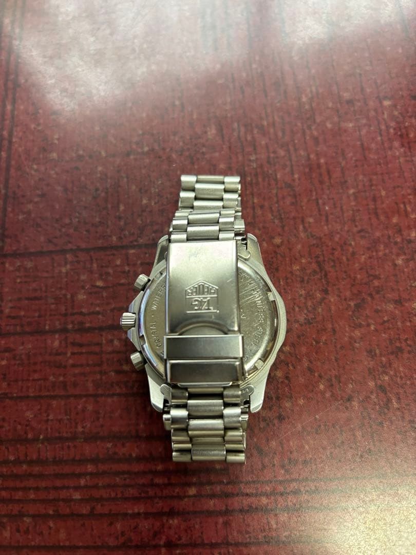 TAG Heuer Pilot Chronograph Quartz Watch Stainless Steel Date Black Dial Used
