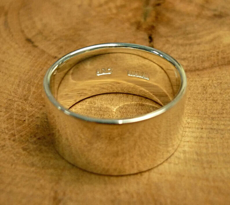 925 Sterling Silver Wide Band& Meditation Statement Handmade Ring All size-D-24