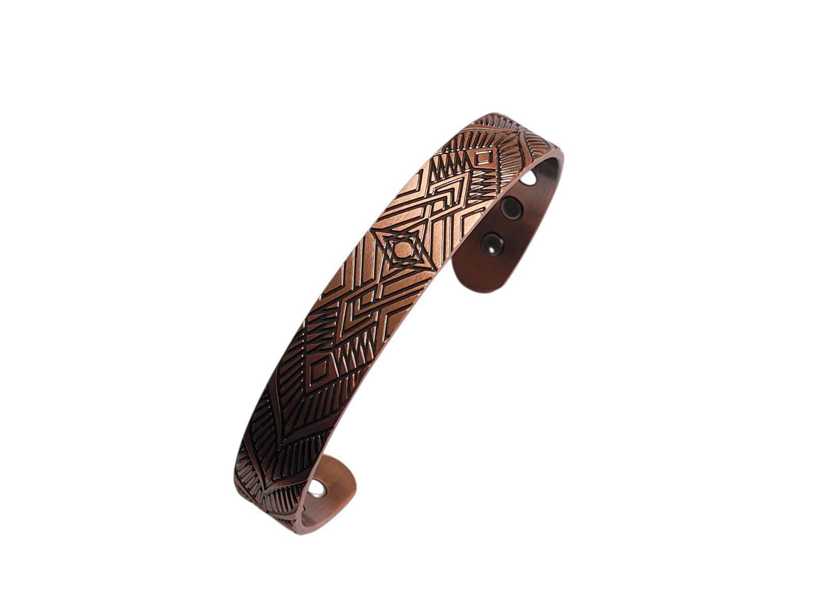 Artisan Pure Solid Copper Magnetic Bracelet Arthritis Therapy Cuff Geometric II