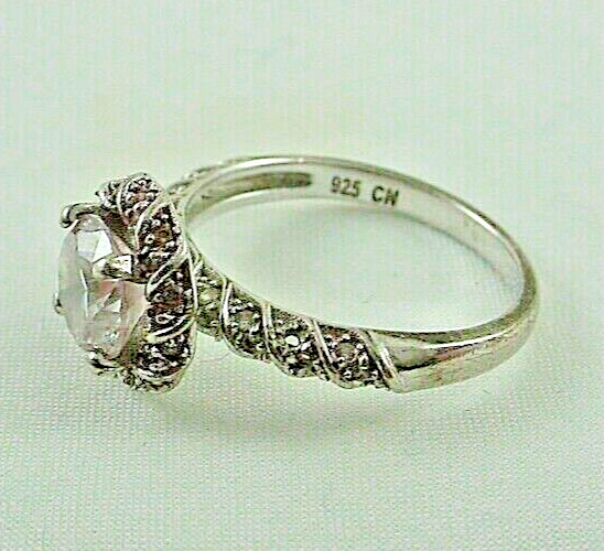 Signed CN FUZION Cubic Zirconia Sterling Silver Ring Size 7