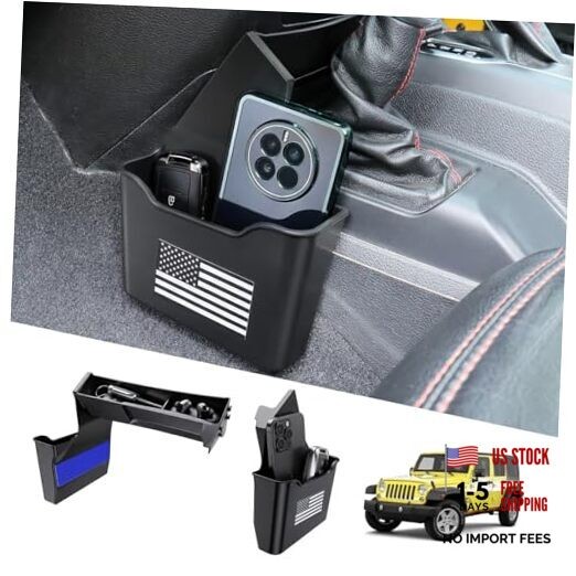 For 2025 2024 2023 2022-2018 Rubicon Sahara 4xe Gear Shift Storage Box, FLAG
