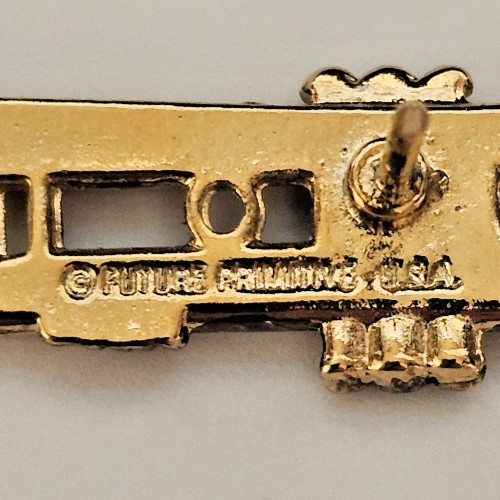 VTG Future Primitive Gold Tone Trumpet Musical Instrument Pin Museum Quality