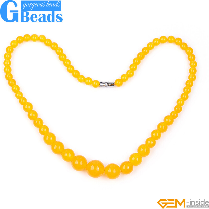 Assorted Natural Gemstone Beaded Necklace Jewelry 6–14mm Graduated Beads Strand