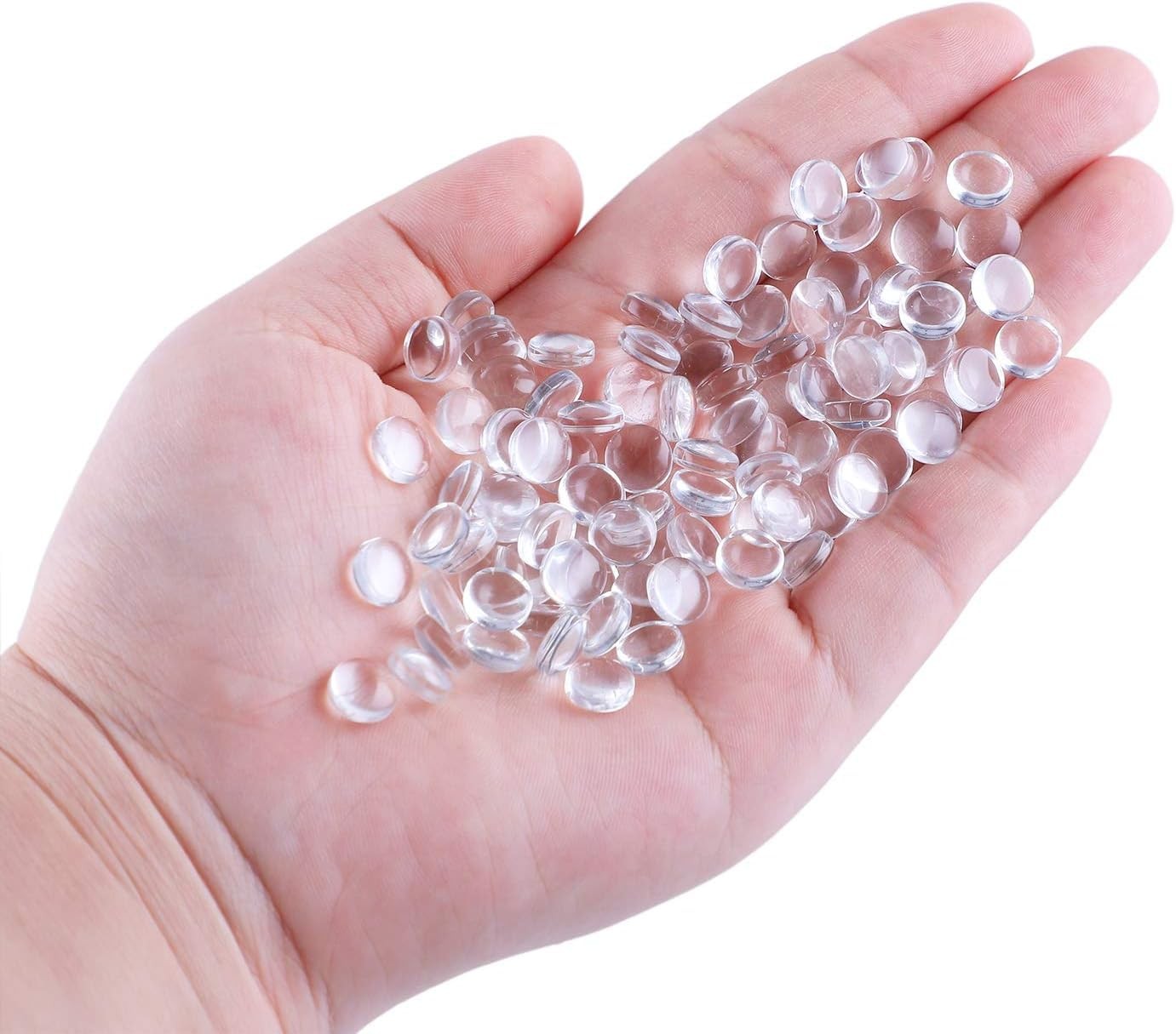 HAUTOCO 200pcs 8mm Glass Cabochons Round Clear 8 mm – 200 Pieces,