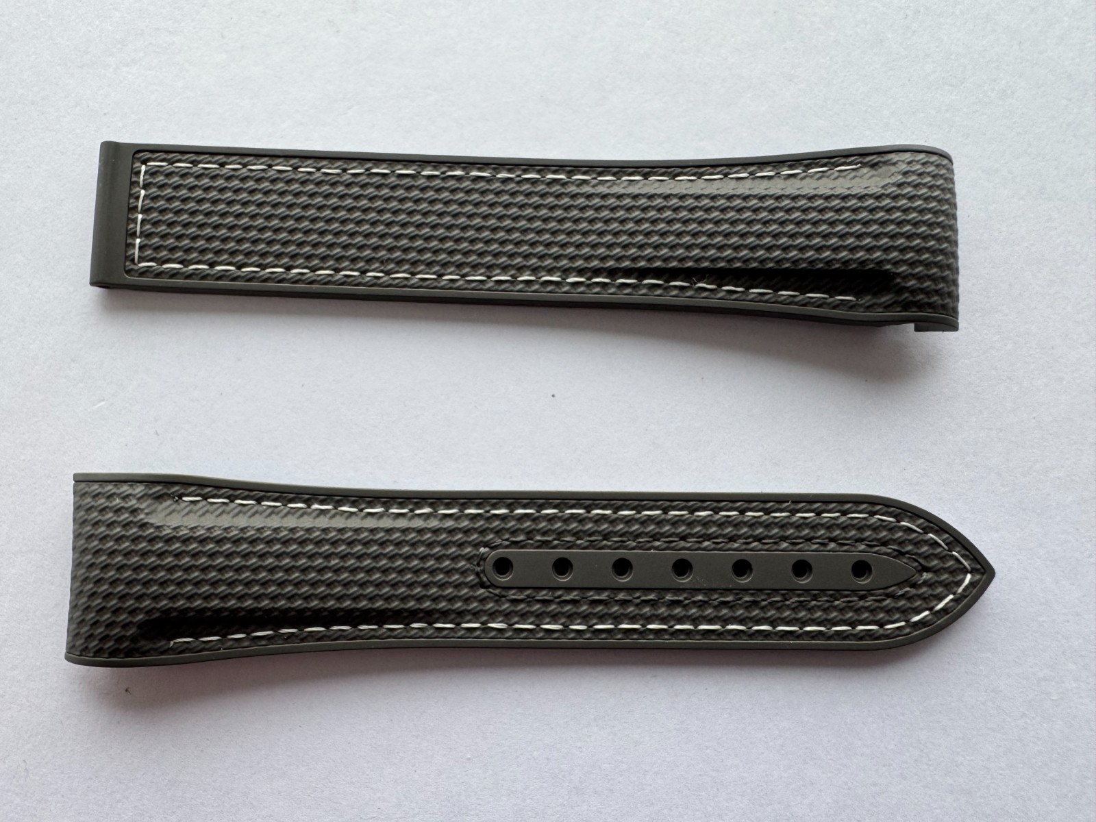 Gray Rubber Strap 21/18mm Band Fits Omega Seamaster Planet Ocean 600M Aqua Terra