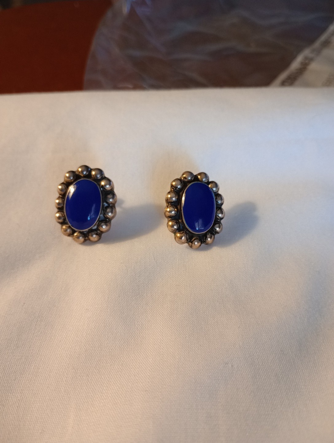 Vintage TS-104 Post Earings From Mexico Sterling Silver 925 With Purple onyx