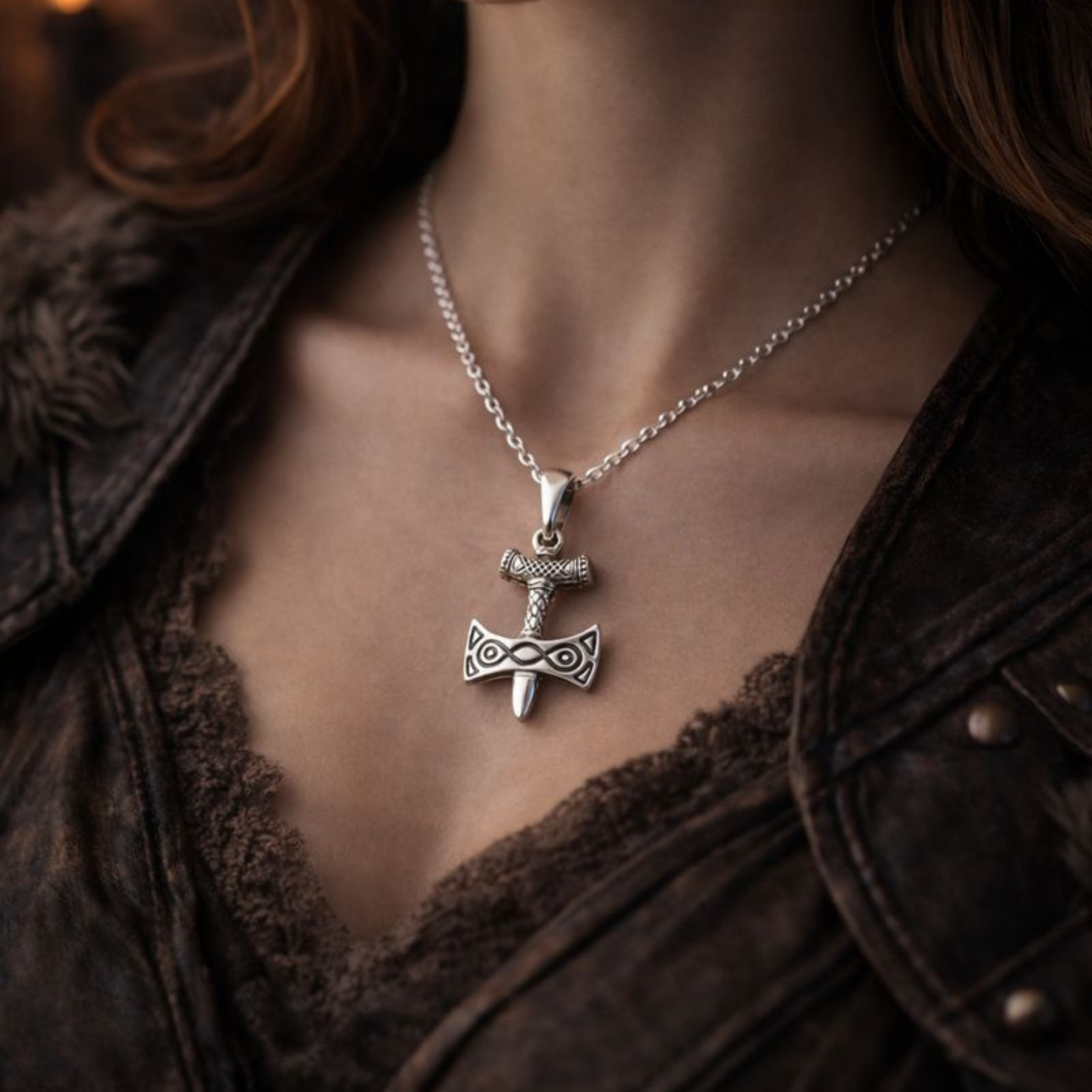 Sterling Silver Amulet of Talos Necklace, Video Game Jewelry, Fantasy Pendant