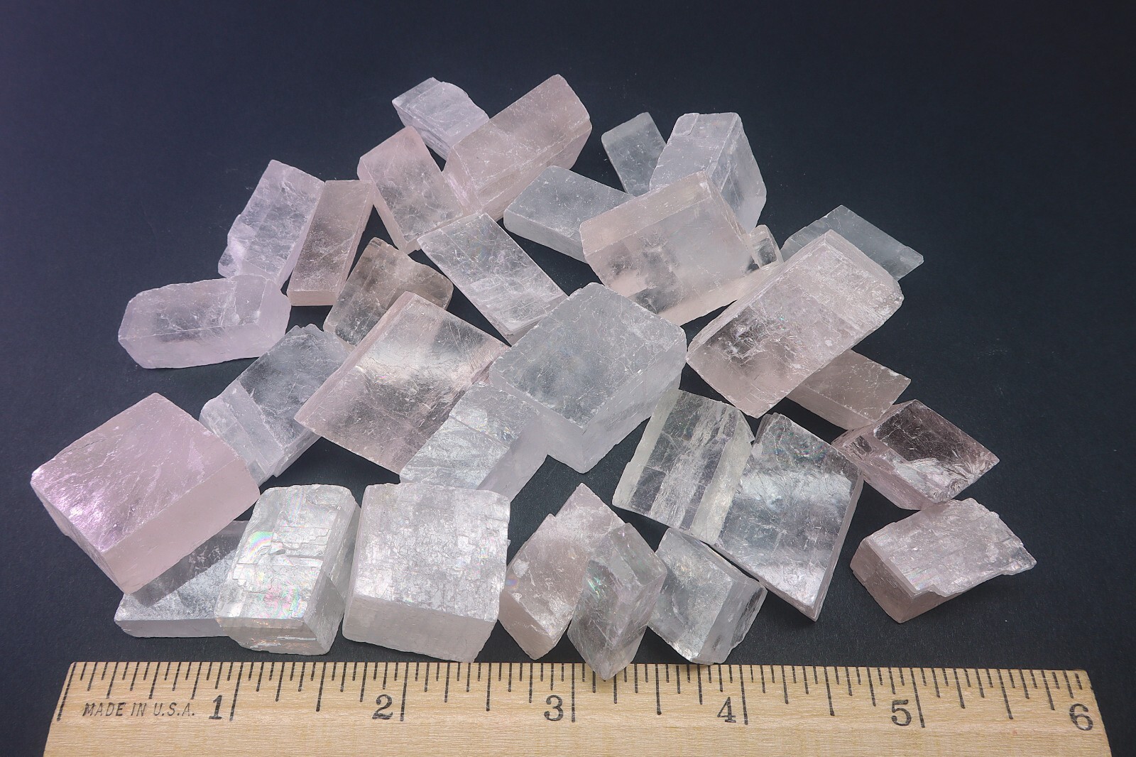Pink & White Optical Calcite 1/2 Lb Rough Natural Small Rhombohedral Crystals