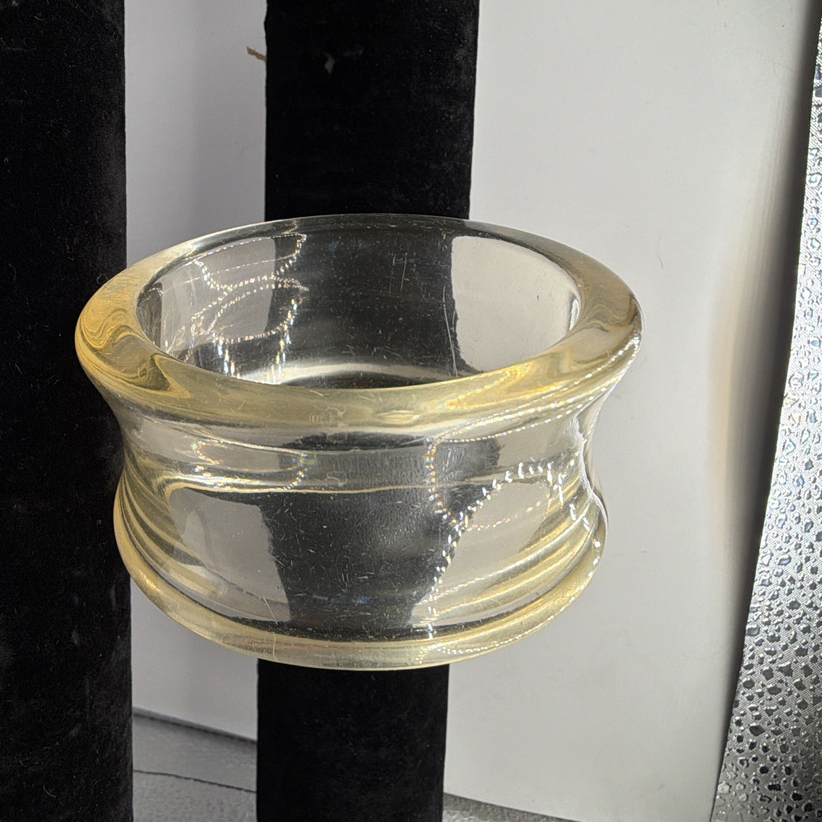Vtg. MCM Gradient Lucite Chunky Wide Cuff Bangle Modernist