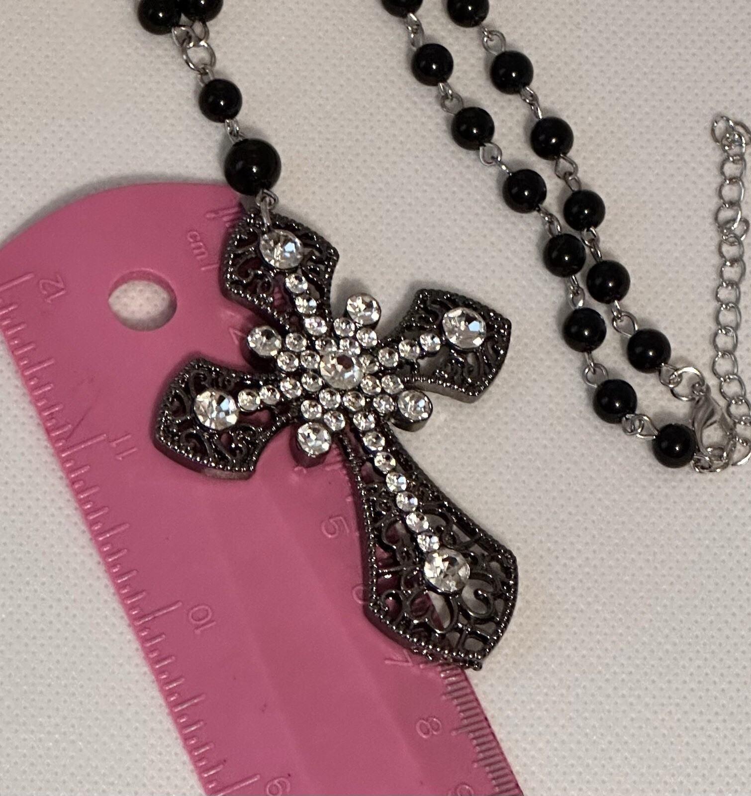 Statement Cross Necklace Religious Gothic Rosary Cross Choker Necklace Unisex