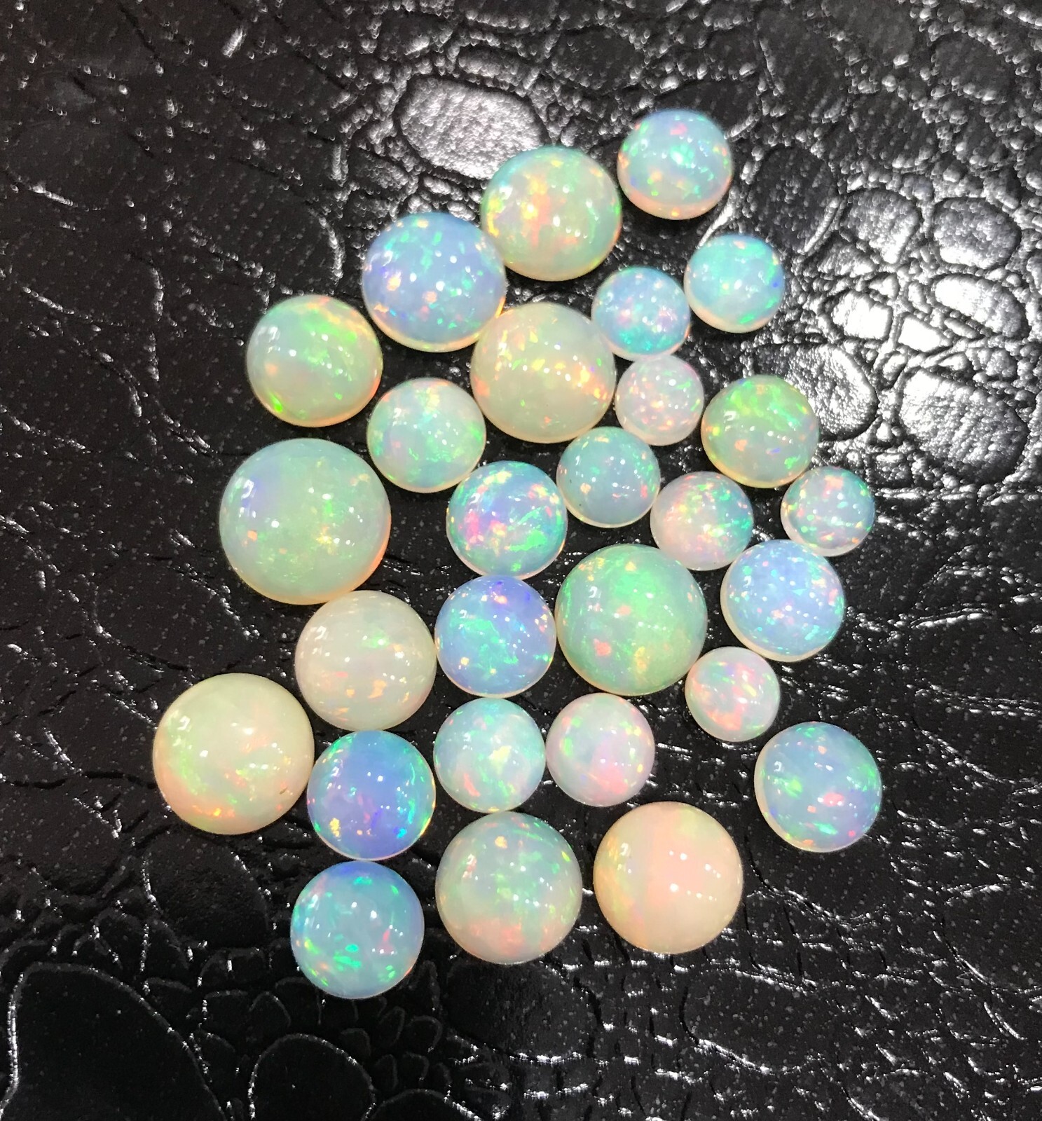 AAA Natural Ethiopian White Opal Round Flat Back Loose Gemstone For All Jewelry