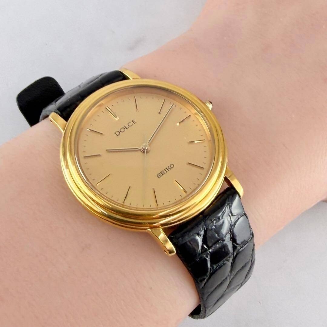 SEIKO Dolce Dress Watch Gold Vintage From Japan
