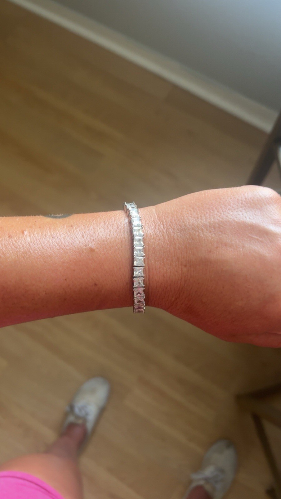 CZ tennis bracelet, Lobster, Adjustable
