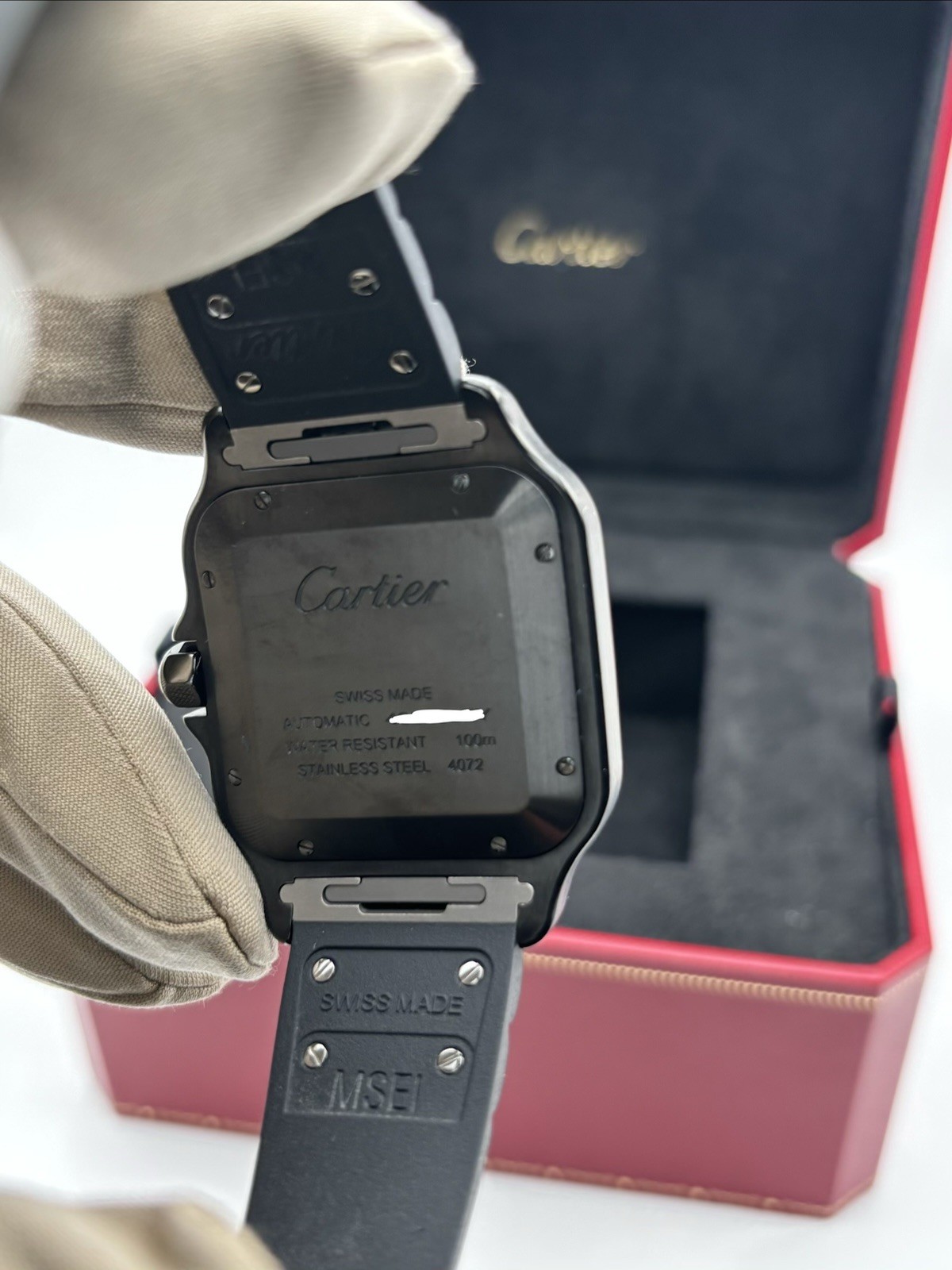 Cartier Santos de Cartier, Black Dial. Luxury. WSSA0039