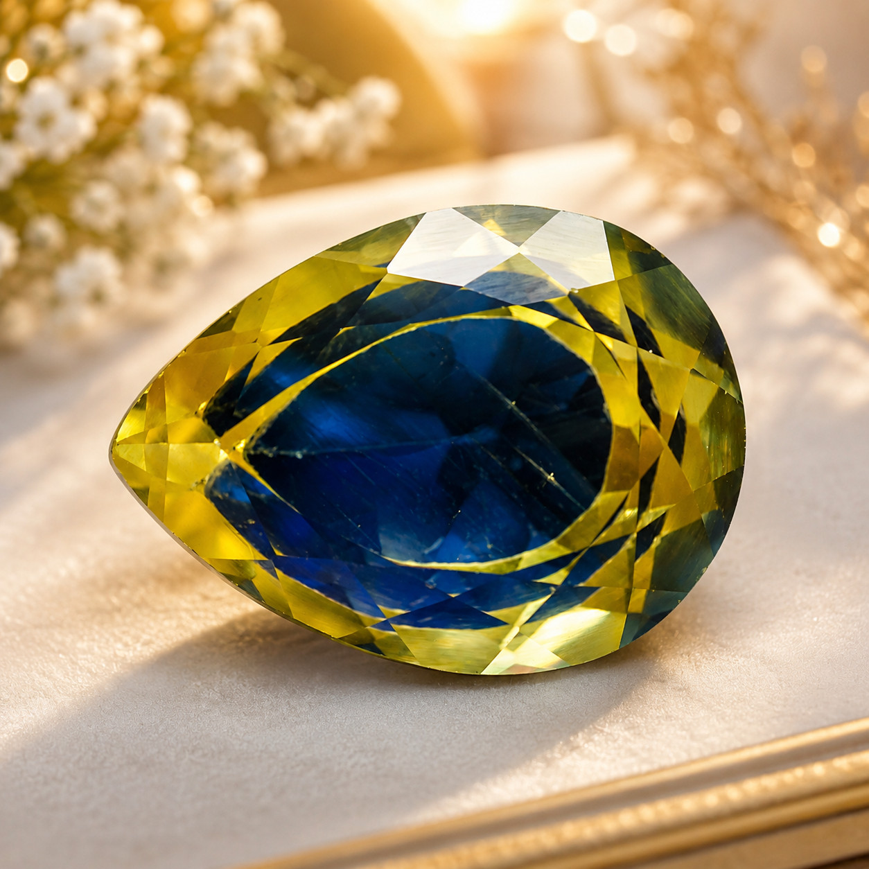AAA Natural Exquisite 13.55 Ct Pitambari Sapphire GIE Certified Pear Loose Gem
