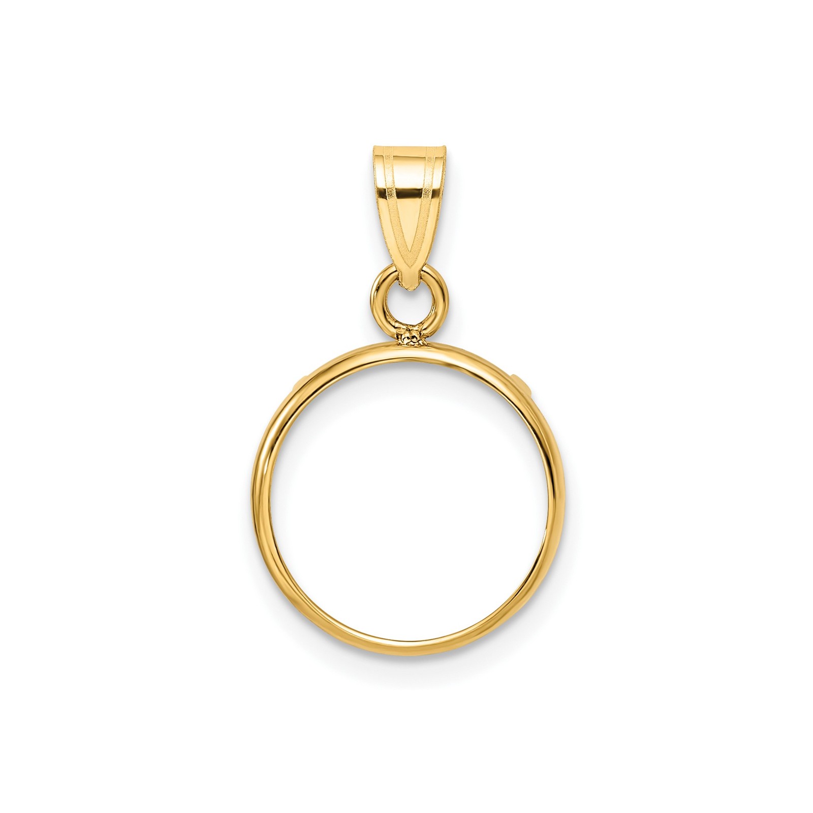 2 Peso Peso Coin Bezel 13mm Plain Polished Prong 10k Yellow Gold