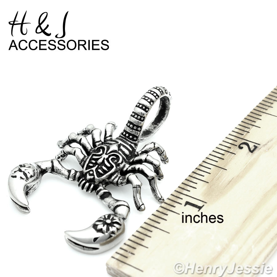 18-36″MEN Stainless Steel 3mm Silver Box Chain Necklace 3D Scorpion Pendant*AP57