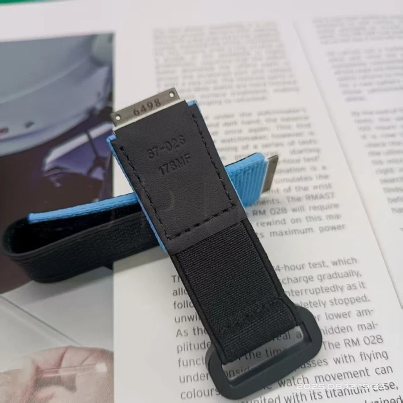 Baby Blue Hybrid Watch Strap Size Small Replacement For Richard Mille RM67 02