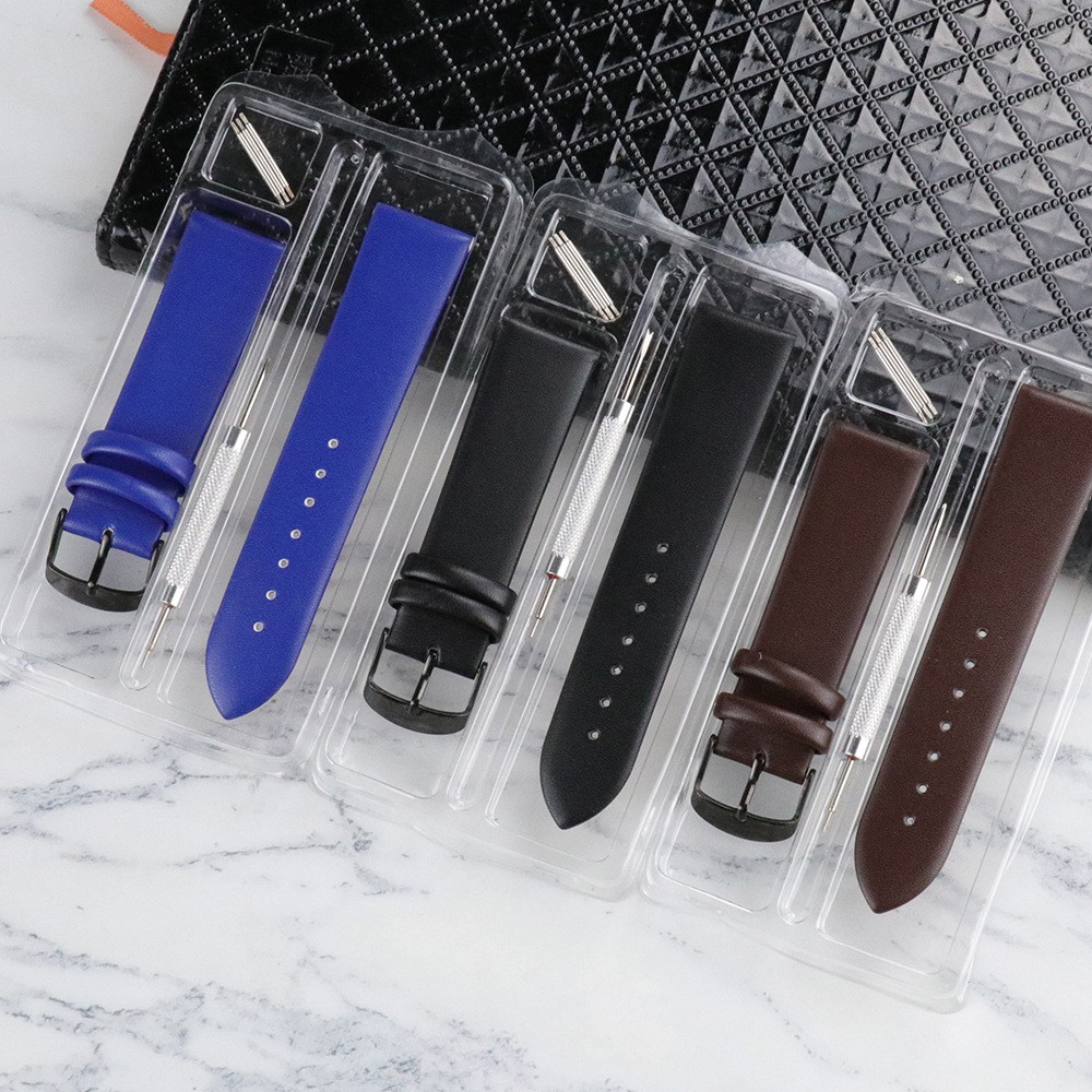 High quality genuine leather watch strap boxed needle buckle wristband 20mm 22mm