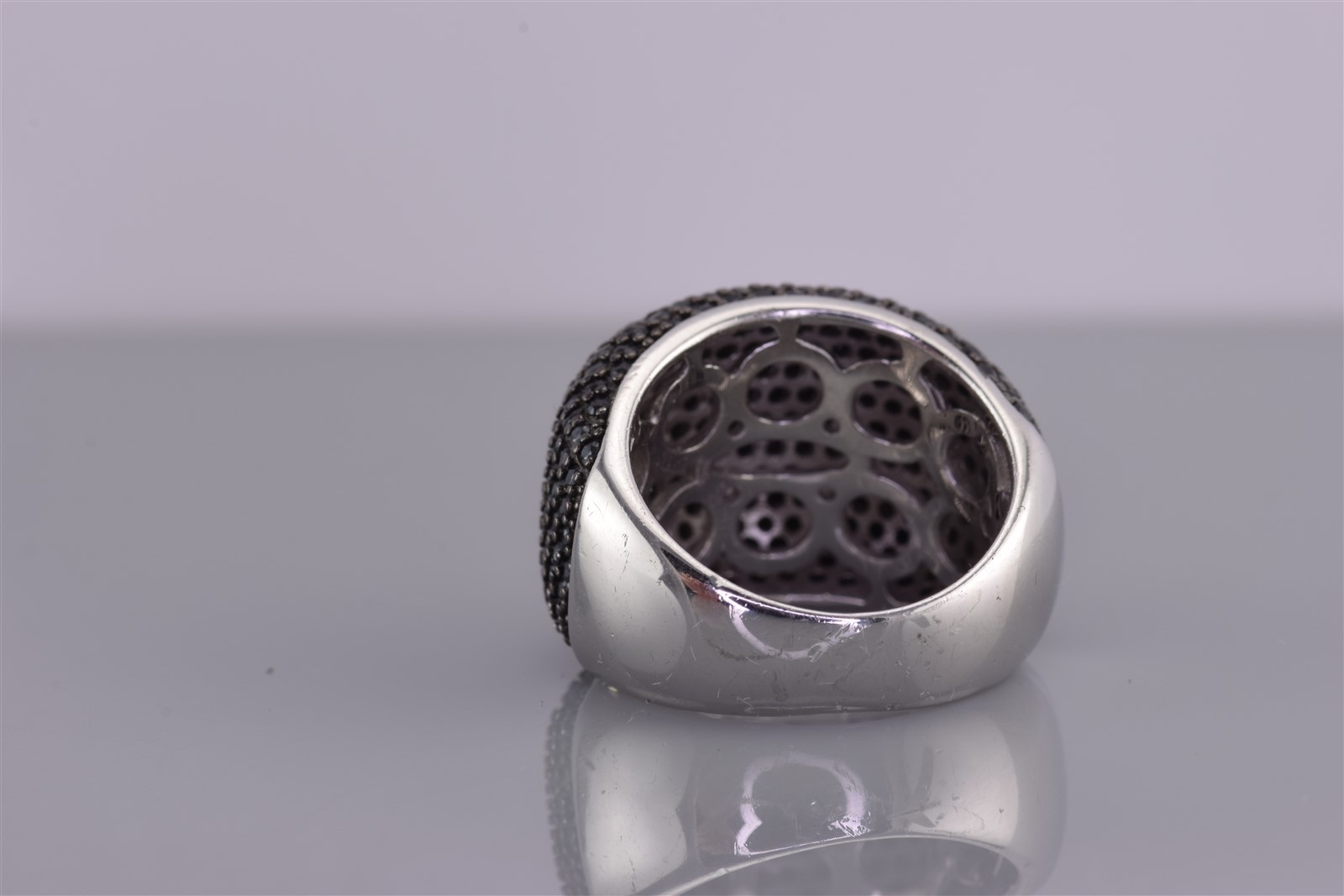 Fuzion Creation Sterling Silver Micro Black Cubic Zirconia Band Ring 925 Sz: 5