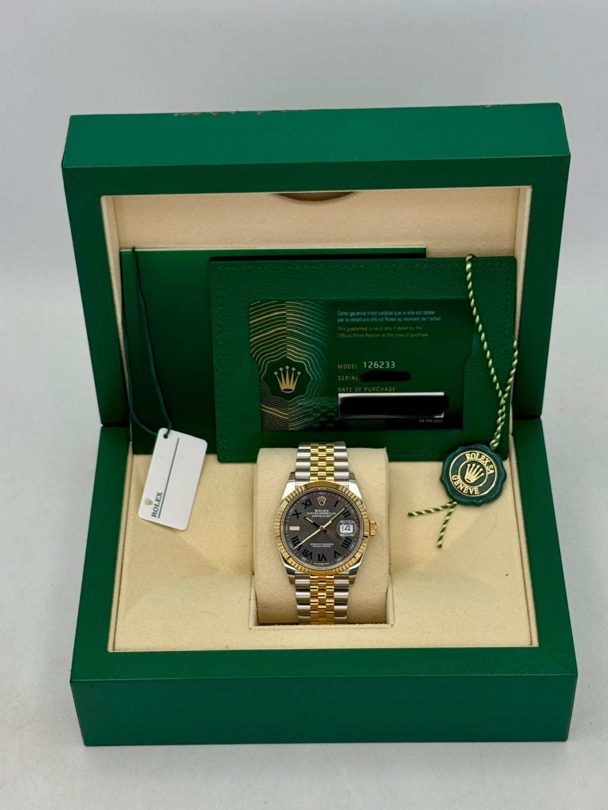 2022 Rolex Datejust 36mm 126233 Two-Tone Jubilee Wimbledon Dial