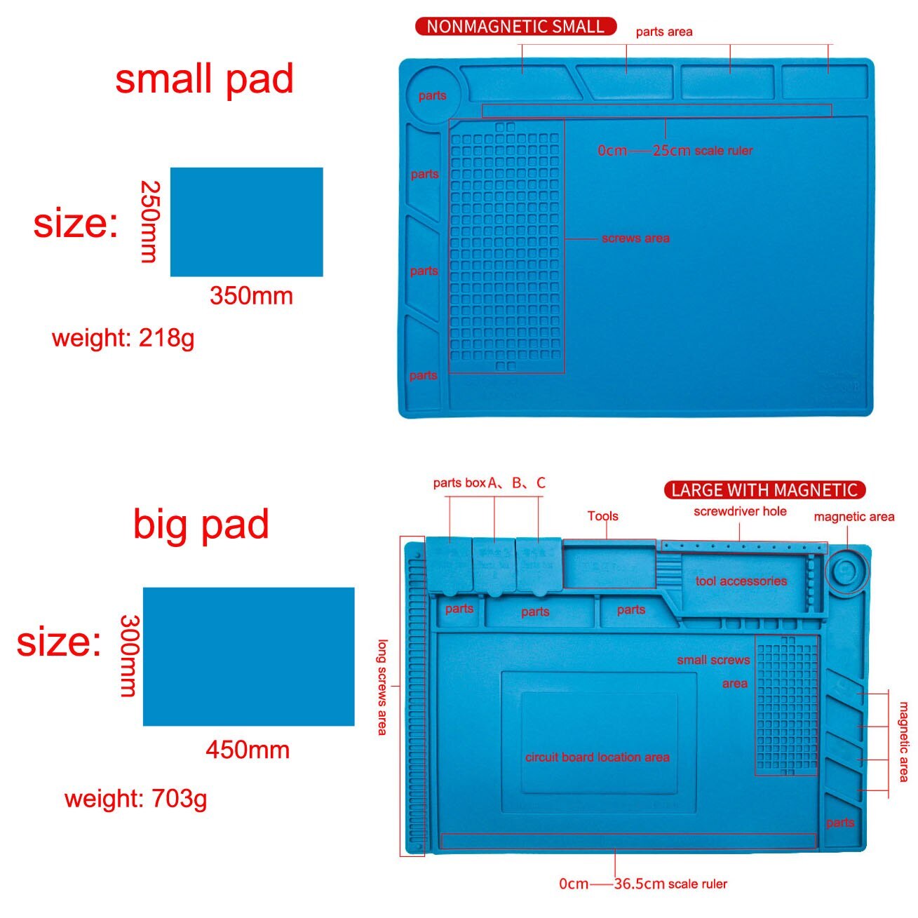 Watch Mobile Phones Camera Repair Silicone Pad Anti Slip Rubber Protective Mat
