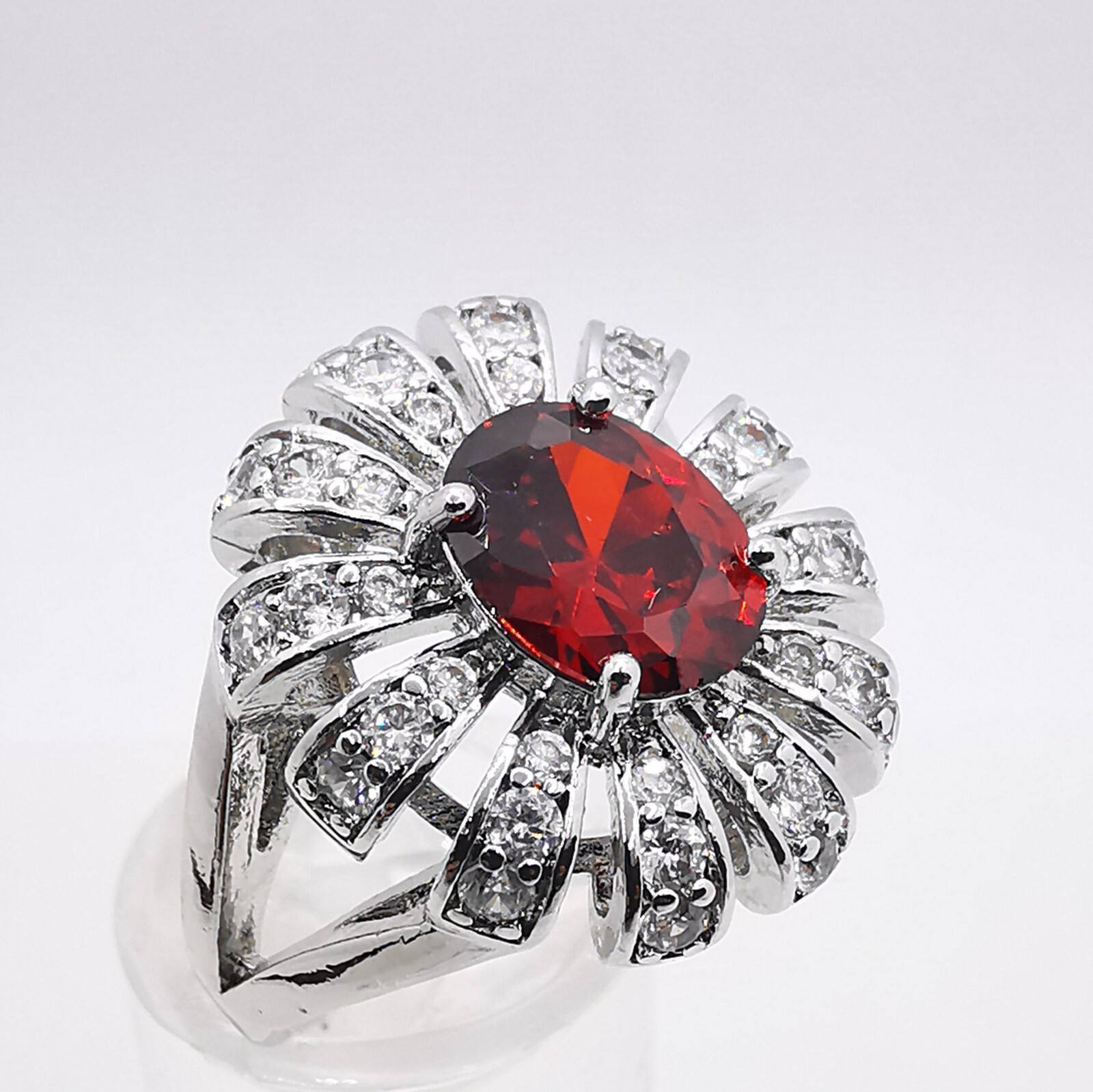 Ladies Ring Ruby Gemstone Sterling Silver Handmade, MINT!