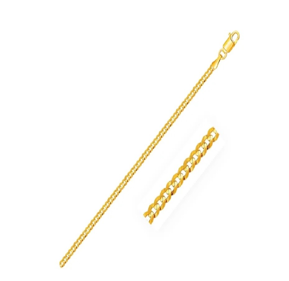 Designer Inspired 18K Gold Filled 2mm Thin Italian Curb Link Chain Necklace R70G