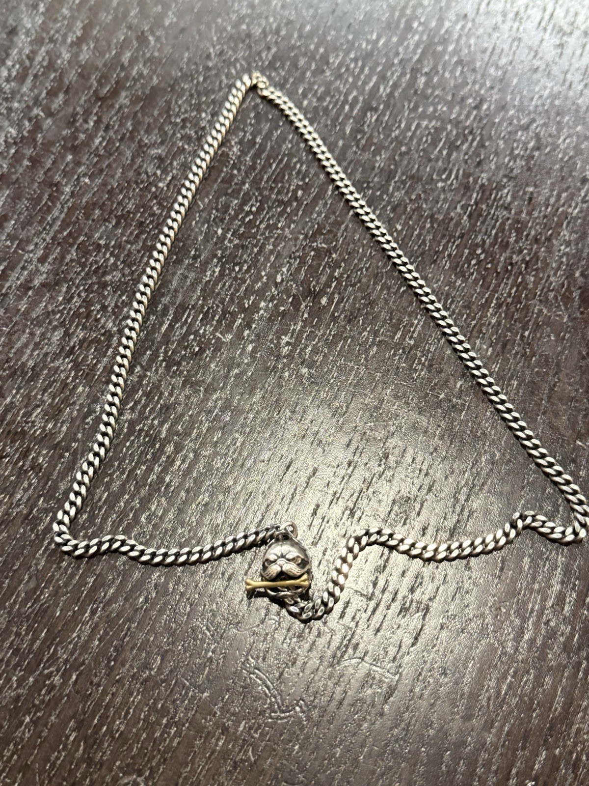 Coppertistwu cuban link chain (21 Inches) With Bulldog and Bone Connector