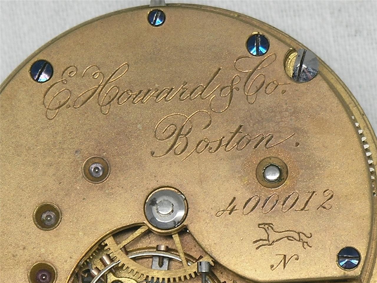 EXTREMELY RARE E. HOWARD 12TH MADE SERIES IX POCKET WATCH MOV’T & DIAL + STEM