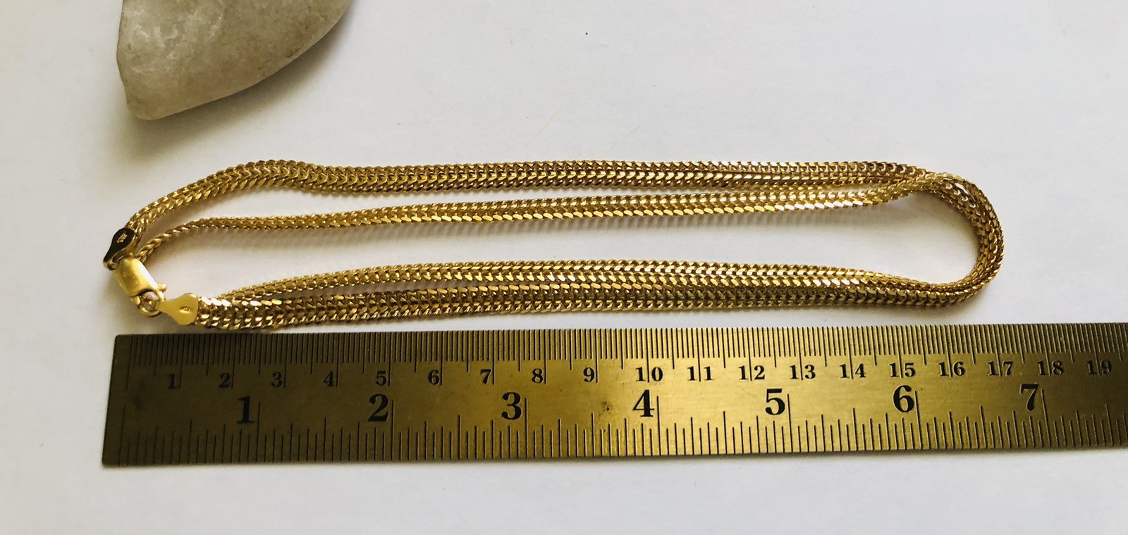 Vtg 925 Vermeil Yellow Gold HCT Italy,Beautiful Shiny Long Necklace,Heavy 29grms