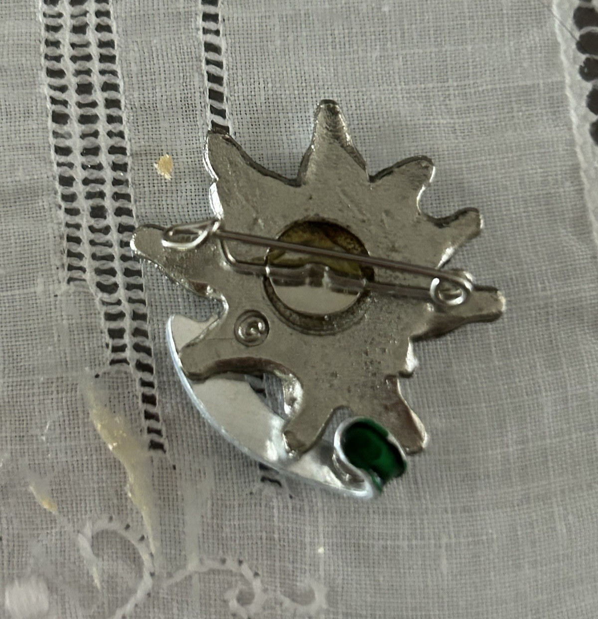 Enameled Vintage Pin La Marmotte 1930 Ski Mountain restaurant/hotel + Edelweiss