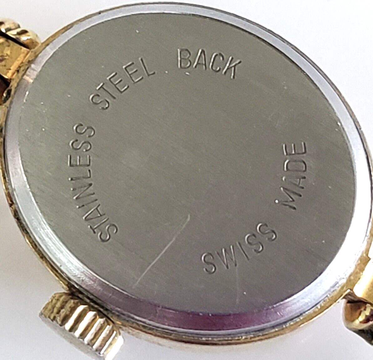 Vintage Alfex Swiss Ladies Windup Watch Beige Enamel for Parts or Repair