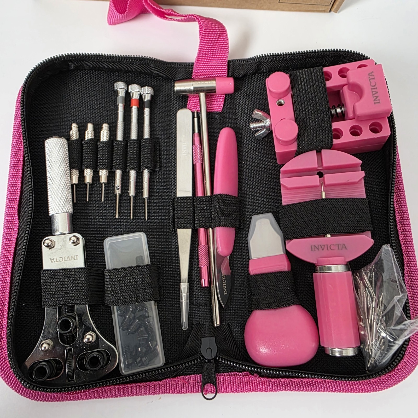 NEW In Box Invicta Travel Watch Repair Tool Kit Pink/White (ITK-008)#1034