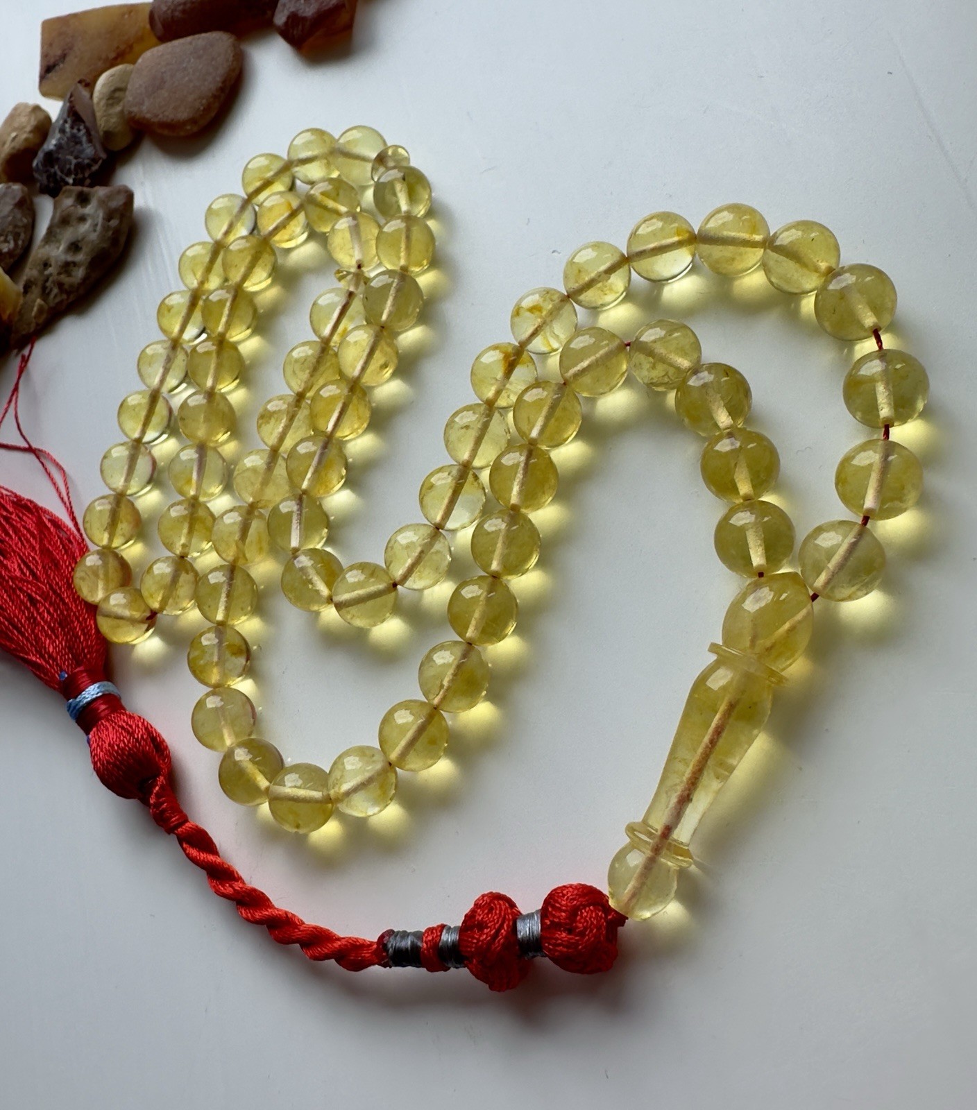 Natural Baltic Amber 29g. Islamic Prayer Rosary 9mm. 66 Beads Tasbih Misbaha