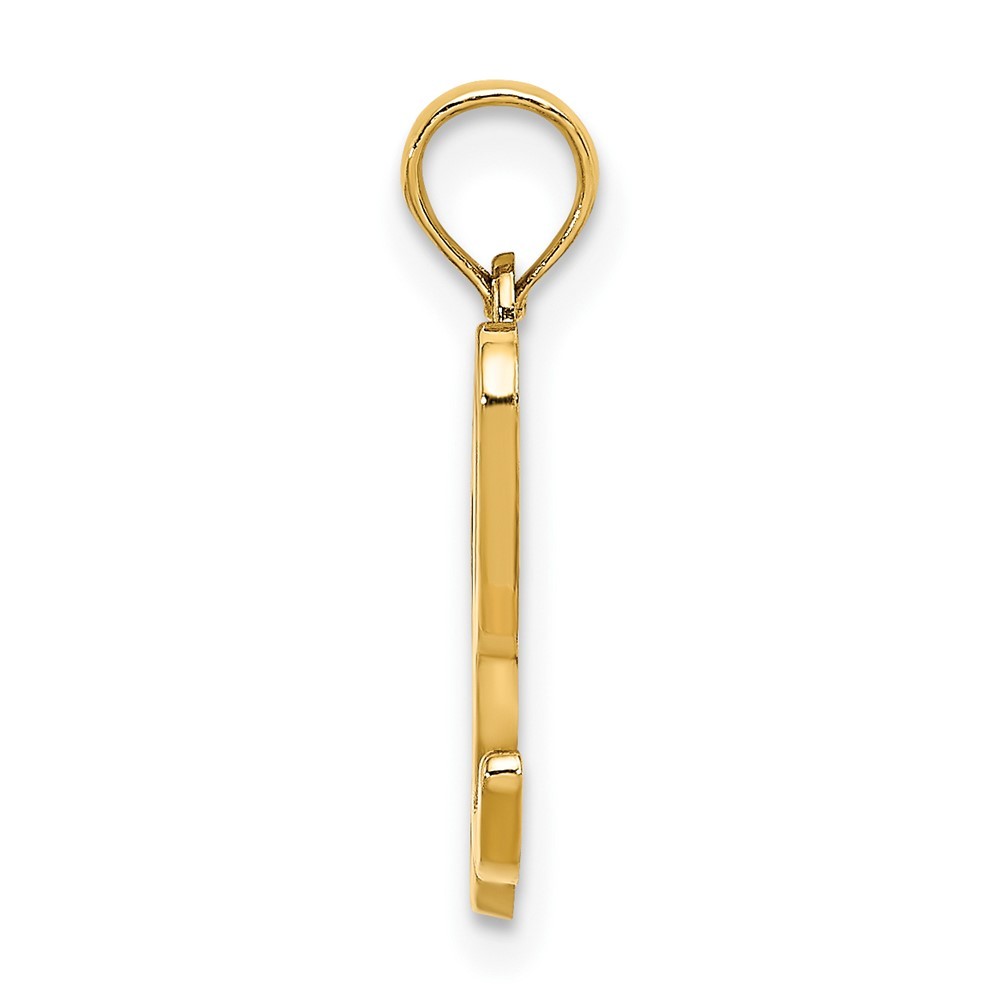 10K Yellow Gold Polished L Script Initial Charm Pendant L-20.6 mm