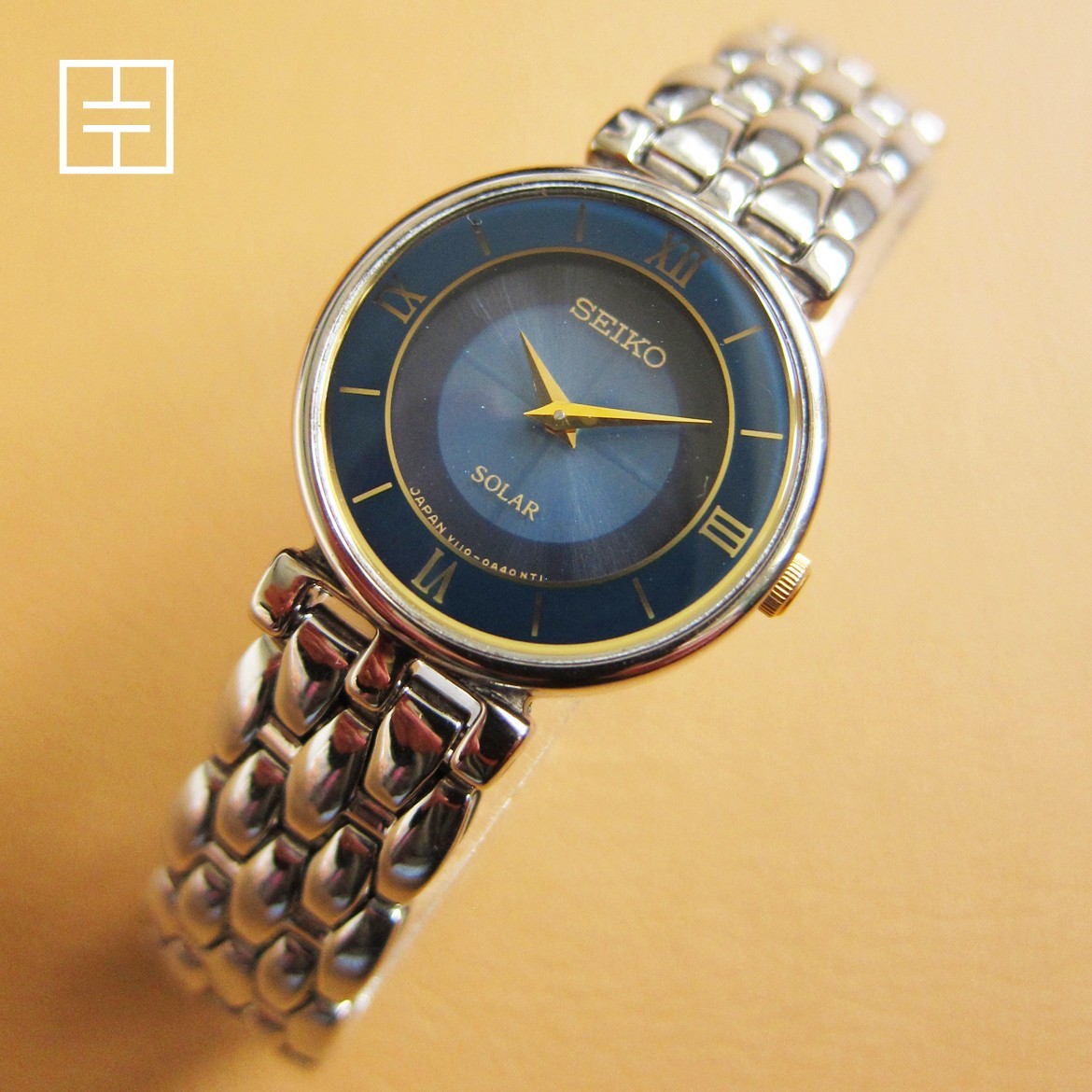 SEIKO V110-0A40 Ladies’ Stainless Steel Solar Watch (MADE IN JAPAN)