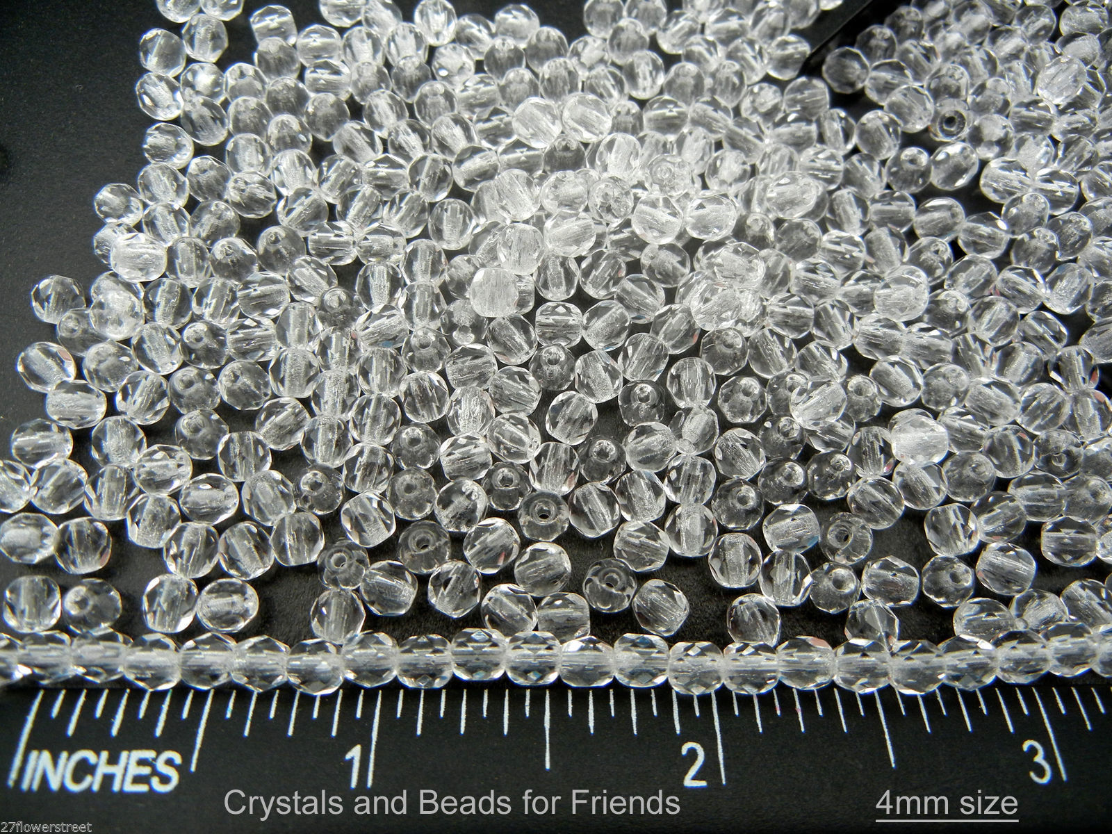 600 Preciosa Czech Fire Polished Faceted Glass Beads 4mm clear Crystal, loose