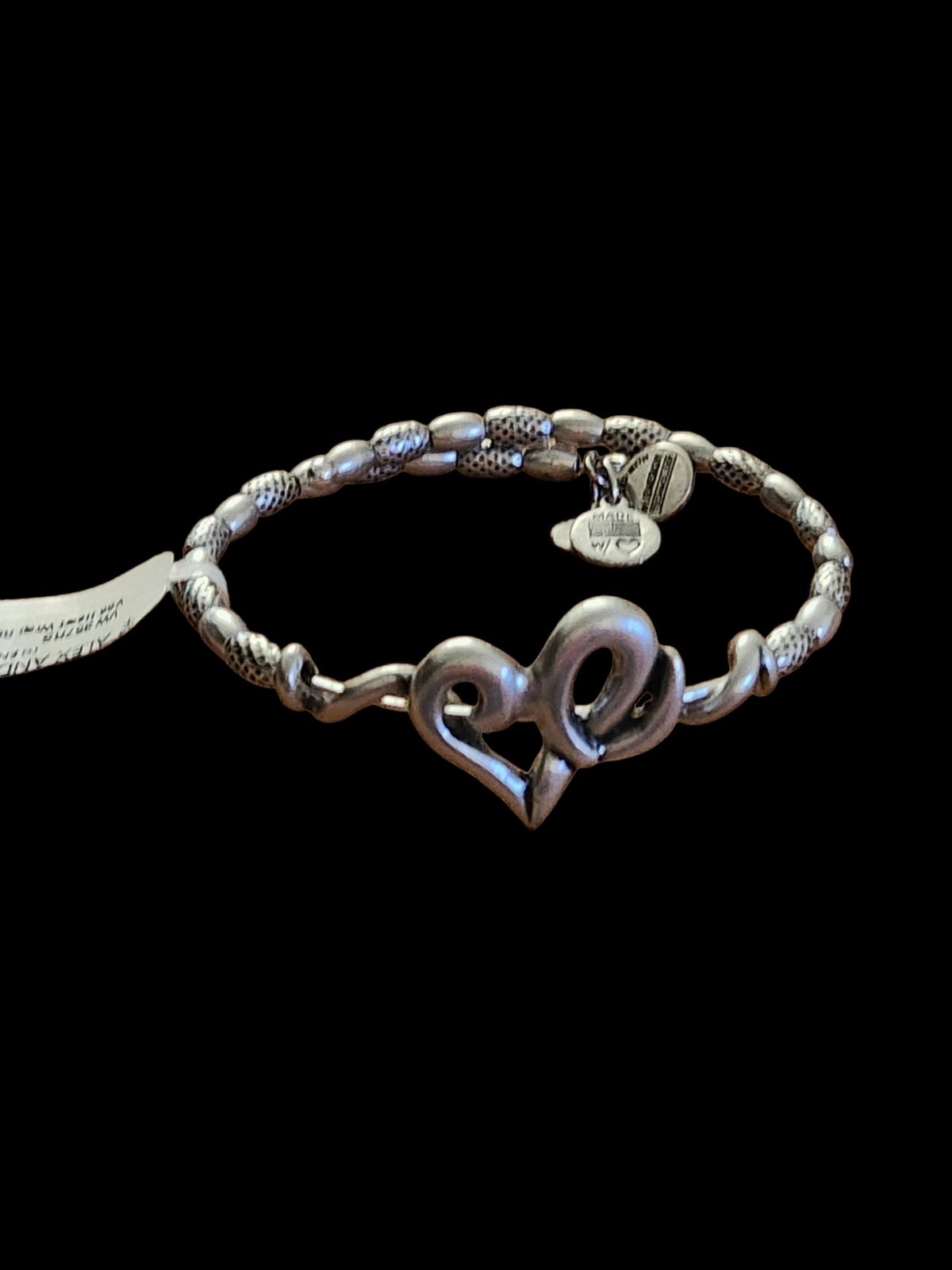 NWT Alex And Ani Vintage Sixty-Six Heart Rafaelian Silver Wrap Bracelet