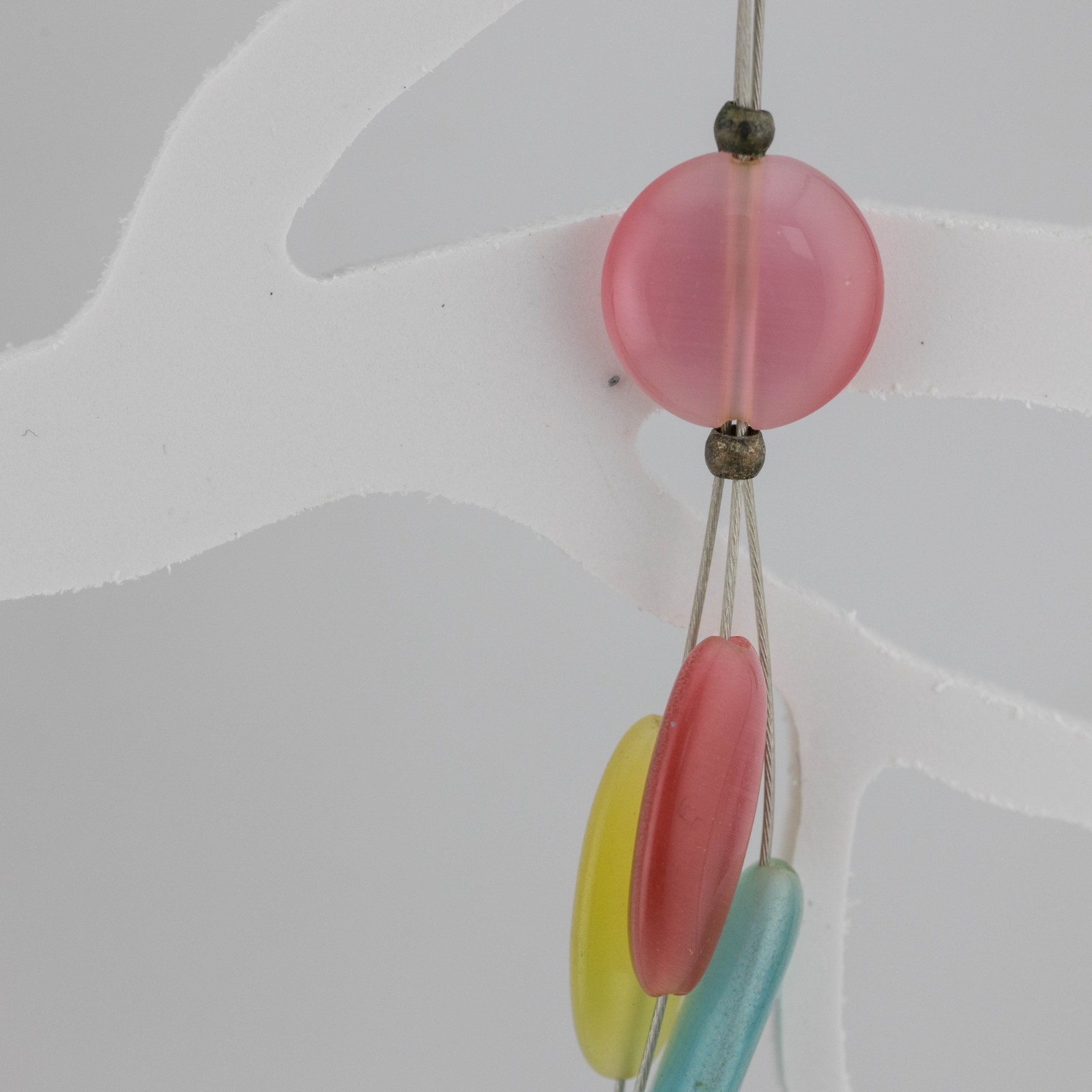 Necklace Multicolor Bead Resin Base Metal Chain Bogemian Style