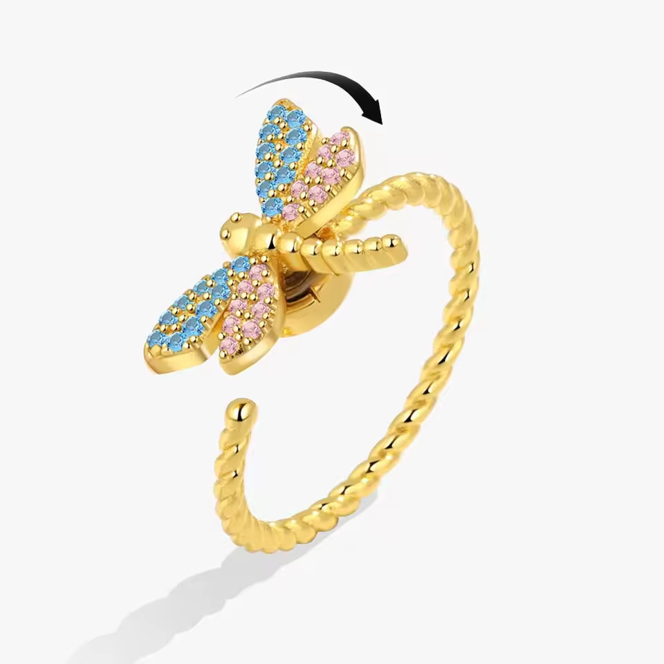 Viral Anxiety Spinner Ring Adjustable Women Stress Relief Fidget Gift Trend