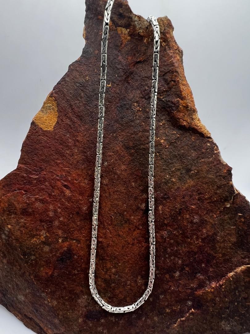 Sarda by Janyl Sherman 925 Sterling Silver Bali Byzantine Chain 20″ + 4″ Ex