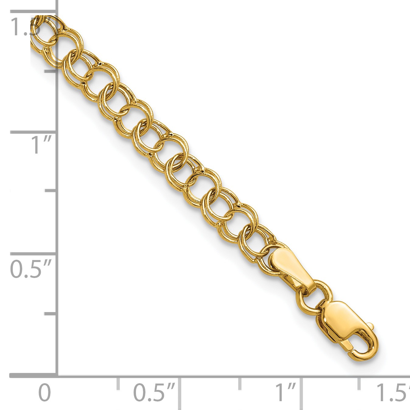 10k Hollow Double Link Charm Bracelet 10DO350