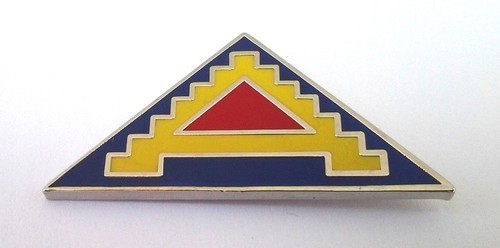 US ARMY 7TH ARMY (7 STEPS TO HELL) HAT PIN MEASURES 1 INCH