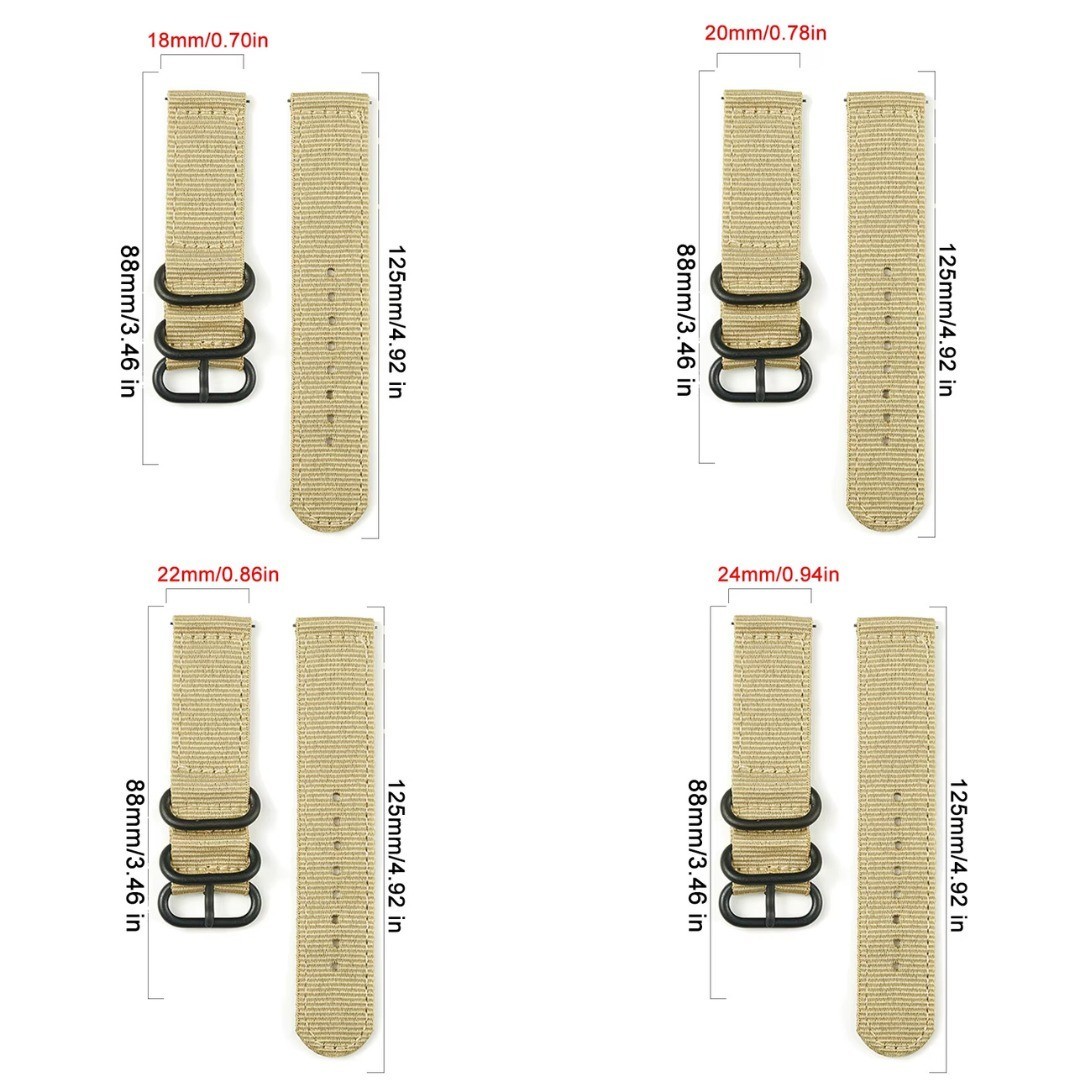 18mm 20mm 22mm Durable Military Woven Nylon Wrist Watch Band Quick Release Strap