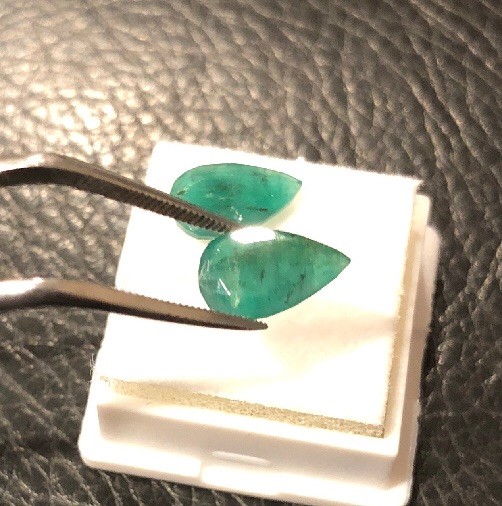 2.50CT NATURAL EMERALD LOOSE GEMS-TRANSLUCENT PEAR ~ 11×6.5x3mm-HIGH GRADE- 2pcs