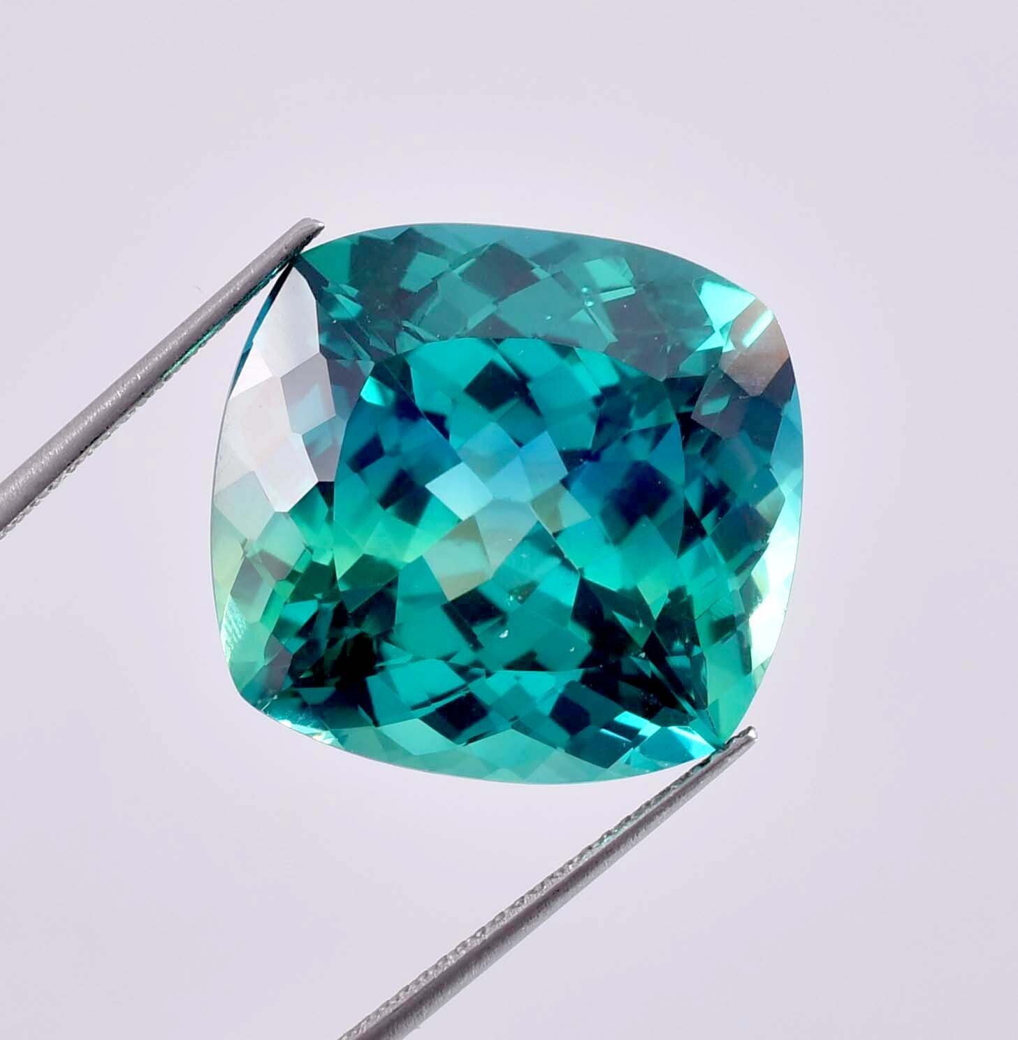 19 x 18 mm Bi-Color Parti Sapphire 35.10 Ct Natural Flawless Gemstone Certified