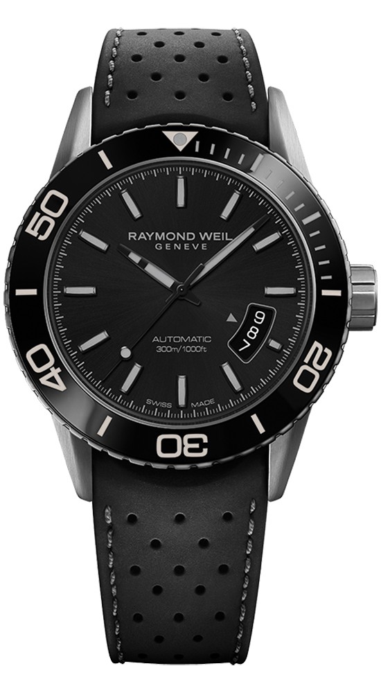 Raymond Weil Freelancer Automatic Mens Watch Black Rubber Strap 2760-TR1-20001